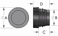 K2A Knurled Knob Line Drawing